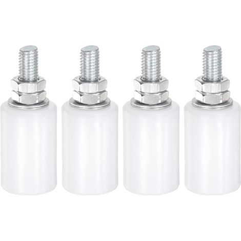 30 x 40 mm Guide Porte Coulissante Nylon Rouleaux de Guidage Blanc, 4 pcs Rail de Porte et Accessoires pour Portes Coulissantes, Meubles, Armoire, Placard, Système et Applications Multiples (1/5)