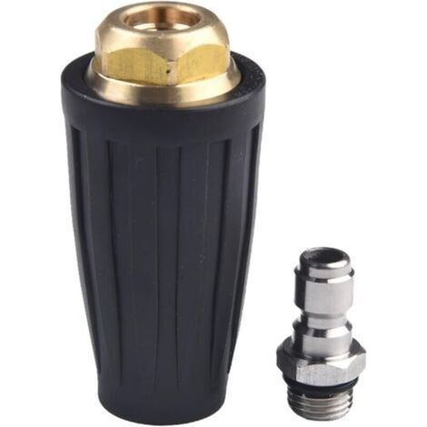 Pressure Washer Turbo Nozzle 4000 PSI 2.5 to 4 GPM 1/4" Quick Connect, Brass and Stainless Steel Rotating Spray Nozzle for Quick Cleaning of Brick, Floor (1/5)