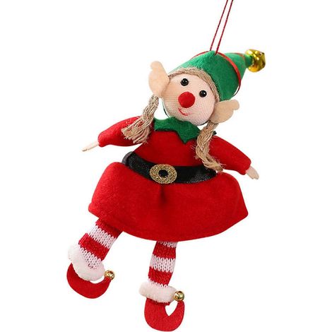 Festliche Ersatz-Spielzeugdekoration, weiches Material, weihnachtliche Hängedekoration für drinnen, Weihnachtsfeier, Telearbeit, Deck, Rot (1/5)