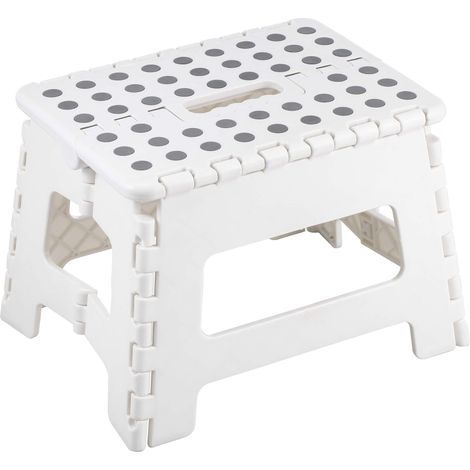 Sgabello Pieghevole 30x22x22 cm in Polipropilene Bianco (1/3)