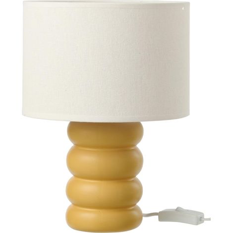 Lampe à Poser en Céramique "Eva" 31cm Jaune (1/3)