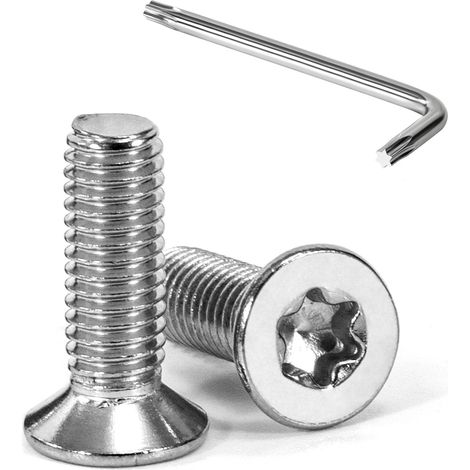 Vis à Tête Fraisée Torx M5 x 16 mm Vis à Six Pans Creux en Acier Inoxydable A2 V2A à Tête Fraisée Métaux avec Clé T25 Filetage Complet 20 Pièces (1/5)