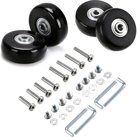 Roulette - Universelle - 50mm - Caoutchouc - Pivotante - Pack de 2