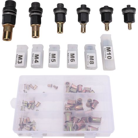 Manuelles/elektrisches Nietset M10 M8 M6 M5 M4 M3: Adapter und Befestigungsnieten für Metall (1/5)