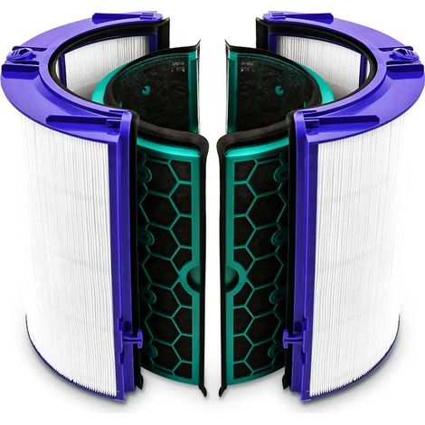 (Lot de 4) Filtres de rechange compatibles avec les purificateurs d'air Dyson TP04, HP04, DP04, TP05 et HP05. Filtre HEPA pur au charbon actif, système de filtration à 360° en deux étapes. Purificateu (1/4)