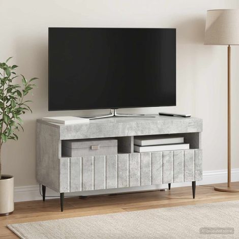 vidaXL LED TV Cabinet ZWOLLE 81 x 35 x 43 cm Concrete Grey (1/5)
