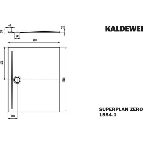 Kaldewei 355400012001 DW SUPERPLAN ZERO Mod.1554-1, 900 x