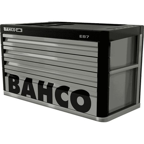 Bahco – Coffre de chantier acier 400 kg – Dimensions 69x51x40,2 cm – Système de verrouillage pivotant – 4 tiroirs avec protection chocs (1/3)