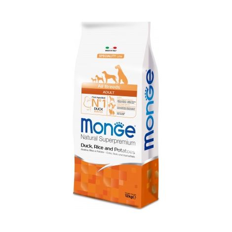 Canard monoprotéiné Monge avec riz et pommes de terre 12 kg