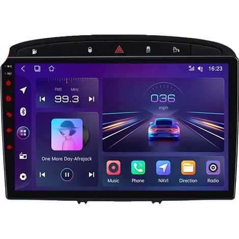 CarPlay, Touchscreen, Lettore multimediale, compatibile con Peugeot 308 / 308 SW Mk1 (T7) / RCZ / 408 2007-2015, Ventola di raffreddamento integrata, Navigazione GPS Android, V1 Pro (2GB-64GB) - A (1/2)