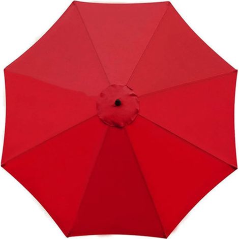 BRAVIX Tissu de rechange pour parapluie - Housse de rechange pour parasol - Anti-ultraviolet - Tissu de rechange pour parasol d'extérieur - Auvent de protection solaire de rechange (rouge, 2,7 m, 8) (1/3)