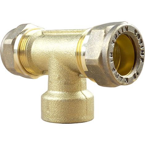 Arcanaute – Té bicone 1/2' femelle – Cuivre Ø18 – Raccord olive à visser – Installation sans soudure – Pour plomberie (1/5)