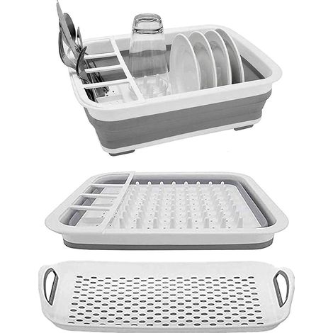 YMYNY Ensemble égouttoir à vaisselle pliable et égouttoir à vaisselle pliable Égouttoir à vaisselle portable Organisateur de vaisselle Égouttoir à vaisselle pliable Égouttoir à couverts pour comptoir (1/5)