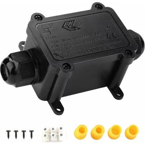 Nouvelle boîte de dérivation étanche IP68 à 2 voies M686 (1 entrée / 1 sortie) avec bornier-2pcs (1/3)