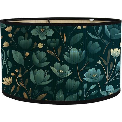 1 Abat-jour Bambou Motif Fleurs Diamètre 30cm Cylindrique Pour Lampe Table Pied Salon (1/5)