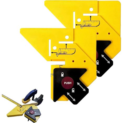 Strumento di falegnameria Trim 45, marcatore per angoli a 45° e guida di spaziatura regolabile, strumento di misurazione di precisione per l'installazione di telai di porte e finestre in legno (2)