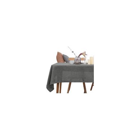 Nappe aspect lin – Gris clair – Style minimaliste – Dimensions 140 × 200 cm (1/5)