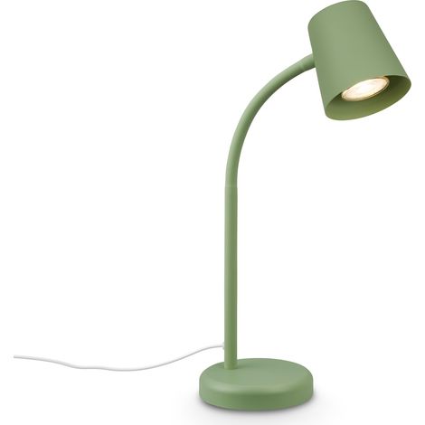 Lampe de chevet, lampe de bureau orientable, lampe de table GU10 pour bureau à domicile avec interrupteur à câble, vert anis (1/5)