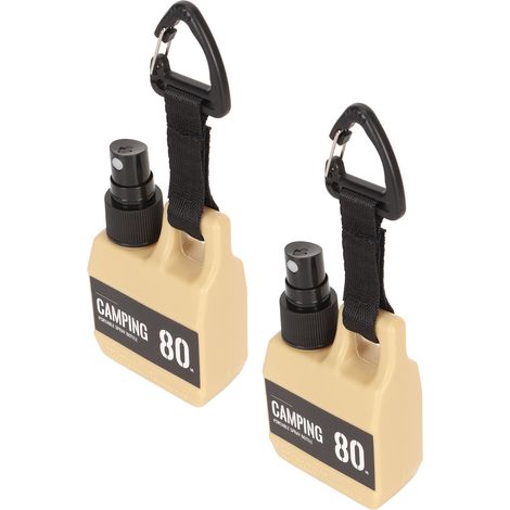 Lot de 2 flacons vaporisateurs de 80 ml (2,7 oz) à pression, format voyage, avec boucle, couleur kaki. (1/5)
