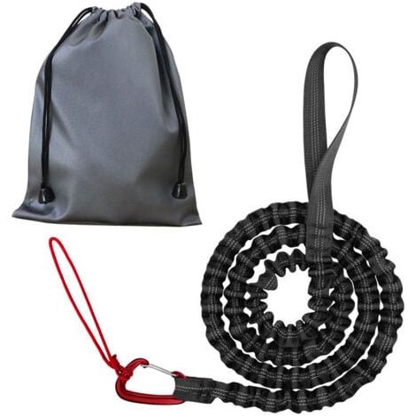 Noir Corde de remorquage de vélo Corde de remorquage pour enfants pour sangle de remorquage de vélo Corde de remorquage élastique pour vélo, capacité de charge 500 lb ( 170 cm) (1/3)