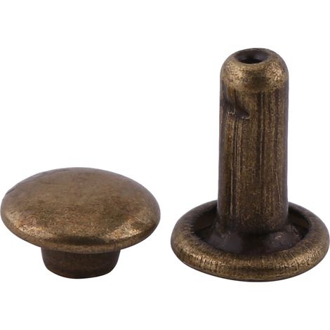 100 Stück Doppelnieten aus Metall, röhrenförmig, für Lederarbeiten, Reparaturen, Ziernieten und Dekorationen (1/5)