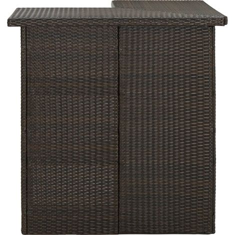 Maison Exclusive - Tavolo da Bar ad Angolo Marrone 100x50x105 cm in Polyrattan