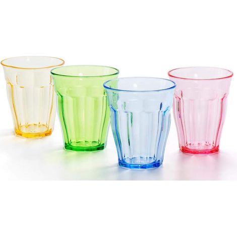 Gobelet En Plastique - Incassable Sans Bpa - Pour Enfants Et Adultes - 4 Couleurs - Lot De 4 (1/4)