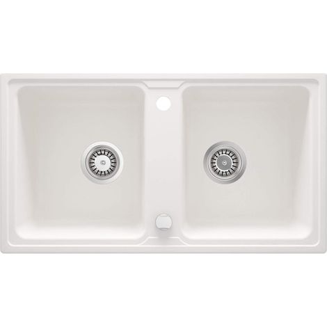 Lavello cucina in granito con 2 vasche 78x43.5 cm alabastro - Zeno