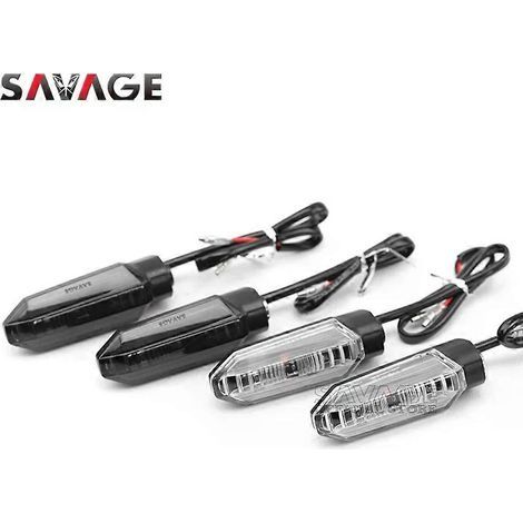 Clignotant LED compatible avec les modèles de motos HONDA CBR650R, CB650R, CBR500R, CB500X, CB500F, CB125R, CB250R, CB300R, NT1100 et CB1100RS (gris foncé)