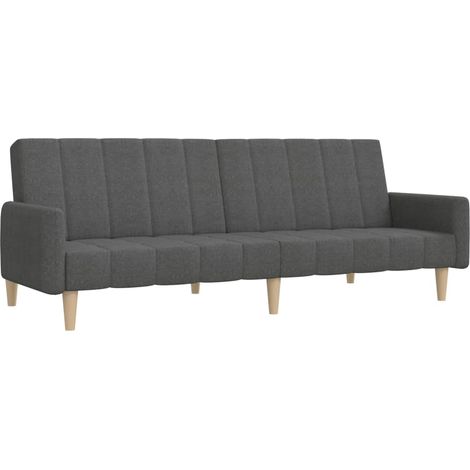 Canapé Sofa-lit à 2 places gris foncé tissu (1/5)