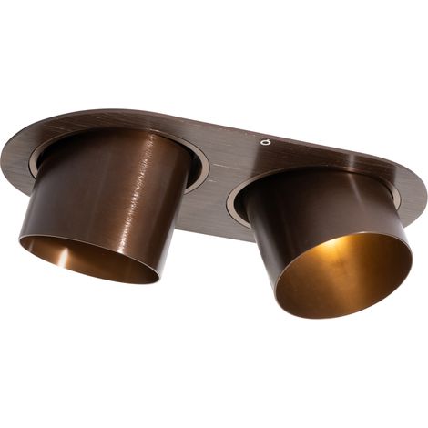 Runder Einbau-Strahler Dunkelbronze GU10 70mm schwenkbar 2-flammig - Installa (1/5)
