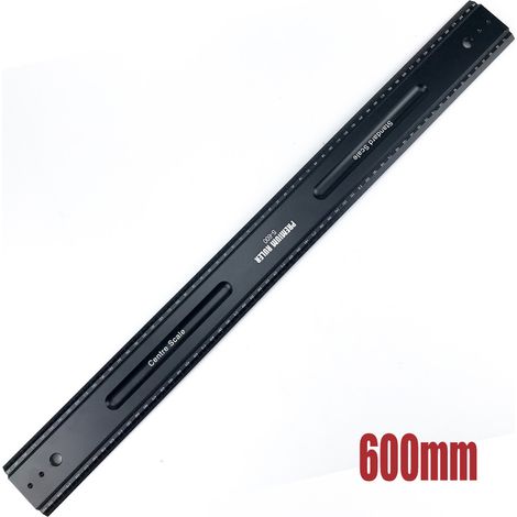 Pied de 60 mm Règle en alliage d'aluminium, équerre, règle de mesure multifonctionnelle, règle à tracer, règle double usage droite et échelle (1/5)