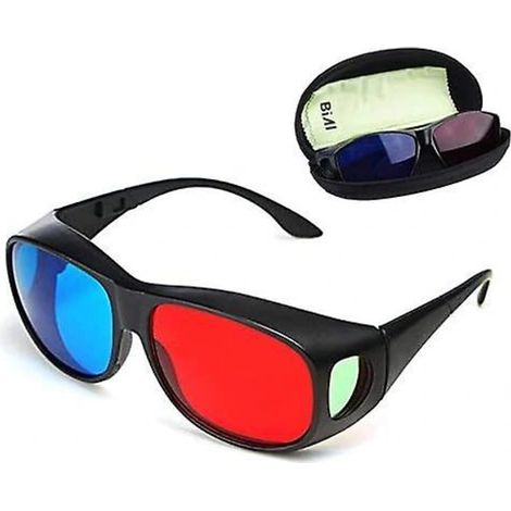 Lunettes 3D rouge-bleu/Cnaglyphe style simple, style amélioré pour les jeux et films 3D (1/3)