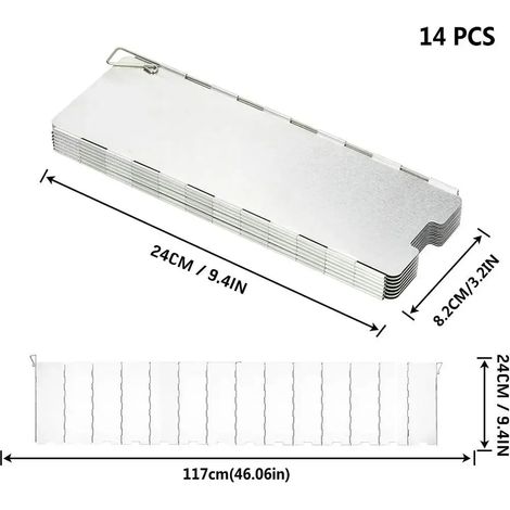 Plaques 8/9/10/12/14/16 Pare-vent pour réchaud à gaz, idéal pour le camping, les pique-niques et la cuisson en extérieur. Écran coupe-vent en alliage d'aluminium pour réchauds portables. (1/5)