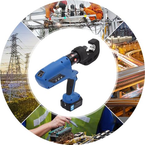 Pince hydraulique sans fil, force de sertissage 120KN, plage de sertissage 16-400 mm², tension 18V, course 42 mm, temps de charge 2 heures (1/5)