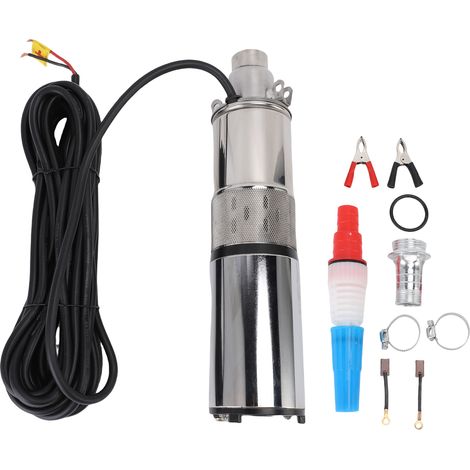 Pompe solaire Submersible pour puits profond, 12V, 220W, débit de 1,2 m³/h, hauteur de levage de 30m, avec cordon d'alimentation de 10 mètres, pour l'irrigation des fermes et des ranchs