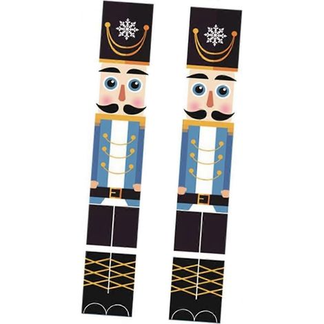 Paire de soldats de noix avec des distiques, décoration de casse-noisette de Noël, papier peint autocollant, livres, bannière de casse-noisette, décorations de soldats de Noël (1/5)
