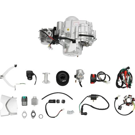 Moteur 125CC, 4 temps, démarrage électrique, Argent (1/2)
