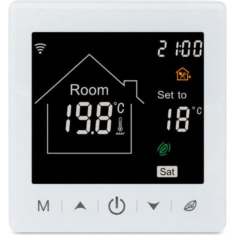 Thermostat WiFi 16 A pour chauffage électrique au sol, contrôle via Tuya, blanc (1/5)