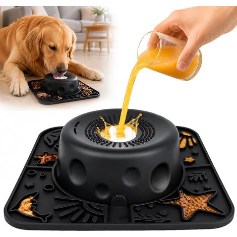 Comedero de alimentación lenta con bola rodante, comedero para lamer 2 en 1 para perros con cojín. (1/5)