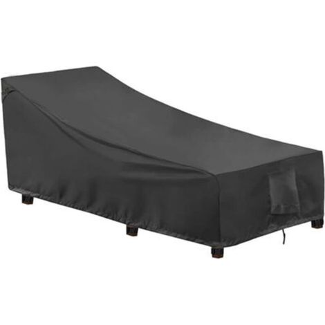 Housse de chaise longue de jardin 2 pièces, Tissu Oxford 400D, Coupe-Vent, Anti-UV Housse de Protection Transat Bain de Soleil avec Grilles D'aération, Housse de Chaise Longue de Patio (208x76x79/41cm