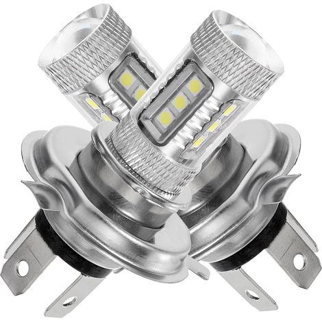 Ampoules LED H4 80W 16 Smd Lot de 2 Phares Universels en Alliage de Titane Blanc Froid Dc12V pour Voiture Éclairage Anti-Brouillard en Conditions Météorologiques Difficiles (1/5)