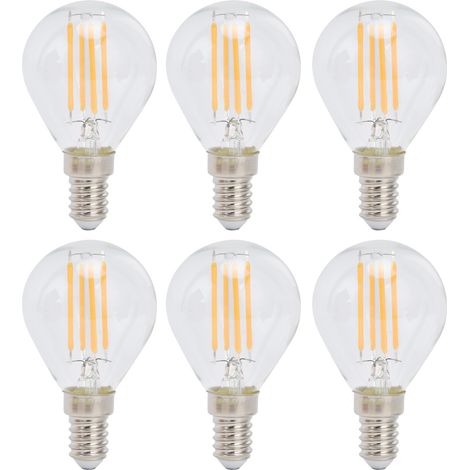Vintage E12 G45 4W LED-Glühbirnen, Klarglas, Warmes Licht, Heimdekoration, 110V (6er-Pack) (1/5)