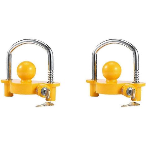 Compatible avec 2 attelages universels pour remorques, verrous de crochet, boules d'attelage, sécurité, antivol, réglable pour véhicules lourds, camions, fourgonnettes et camping-cars. QAQ (1/5)