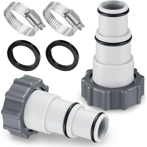 Poolschlauchadapter A, 2-teiliger Poolschlauchadapter 32/38 mm, Ersatzschlauchadapter für Pumpen, Poolpumpenadapter A für Poolschläuche Ø 32 und 38 mm (1/5)