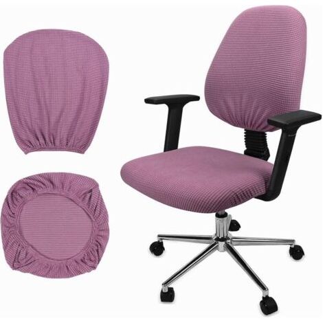 Ensemble de housses de chaises extensibles en spandex doux - Protections lavables pour siège et dossier, idéales pour le bureau, la salle à manger, le bar et la décoration de mariage (violet) (1/4)