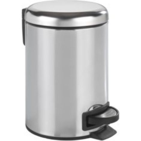 Cubo baño con pedal inox brillante 3 l wenko