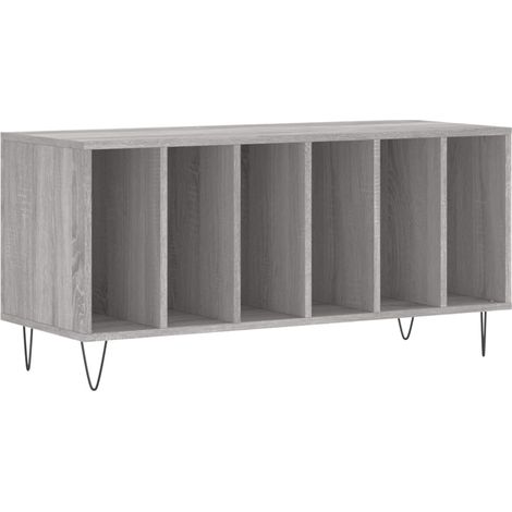 Maison Exclusive - Mueble para discos madera contrachapada gris S