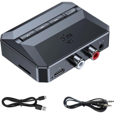 Recepteur Bluetooth 5.3, Stereo Audio HiFi Receiver, RCA 3,5 mm Jack AUX Adaptateur Bluetooth, Stereo Audio HiFi Receiver pour Matériel Vintage, Smartphone, Tablette, Enceinte Home Cinema (1/5)