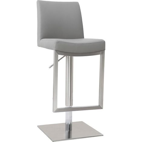 Sgabello da bar design contemporaneo - metallo e PU grigio - KYLE